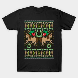 Horse Ugly Christmas Sweater Style  T Shirt T-Shirt